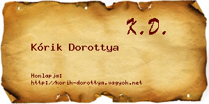 Kórik Dorottya névjegykártya